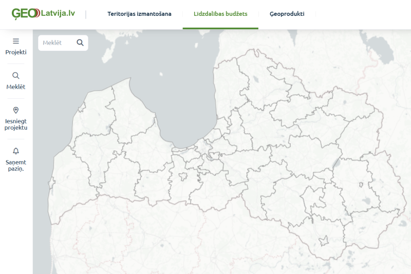 Latvijas karte ar pašvaldību robežām