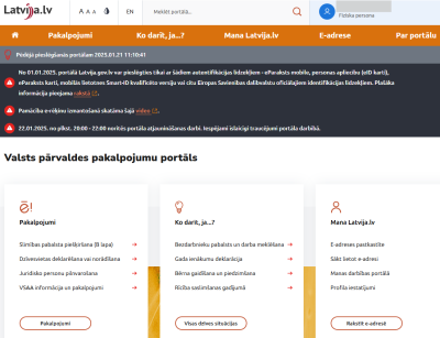 portāla Latvija.lv iepriekšējais skats